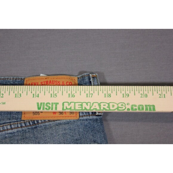 Levis 505 Jeans Mens Blue Denim Straight Leg Classic Pants Tag Sz 36X30 (35X30) - Picture 7 of 11